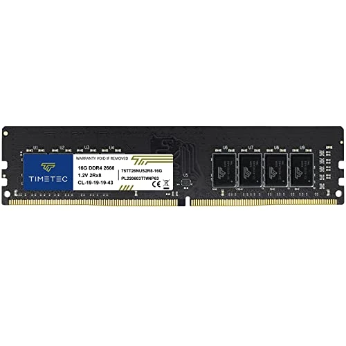 Timetec 16 GB DDR4 2666 MHz PC4-21300 ECC Olmayan Arabelleksiz 1,2 V CL19 2Rx8 Çift Kademeli 288 Pin UDIMM Masaüstü Bellek RAM Modülü Yükseltmesi (16 GB) ürün görseli 1