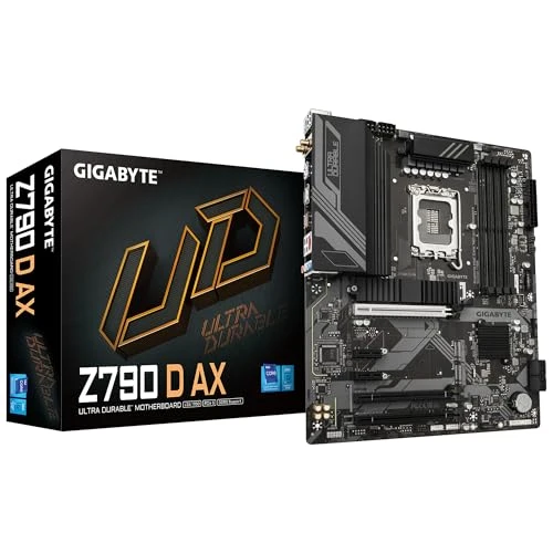 GIGABYTE Z790 D AX Anakart - Intel Core 14. Nesil CPU'ları, 12+1+1 fazlı Dijital VRM'yi, 7600 MHz'e kadar DDR5 (OC), 3xPCIe 4.0 M.2, Wi-Fi 6E, 2.5GbE LAN, USB 3.2 Gen 2'yi destekler ürün görseli 1