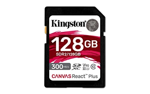 Kingston Canvas React Plus 128 GB SDXC Hafıza Kartı UHS-II 300R/260 W U3 V90, Full HD/4K/8K - SDR2/128 GB ürün görseli 1