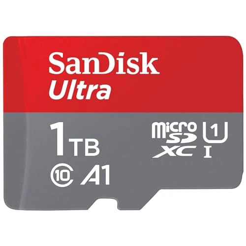 SanDisk Ultra Android microSDXC UHS-I hafıza kartı 1 TB + adaptör (akıllı telefonlar ve tabletler için, A1, Sınıf 10, U1, Full HD videolar, 150 MB/s'ye kadar okuma hızı) ürün görseli 1