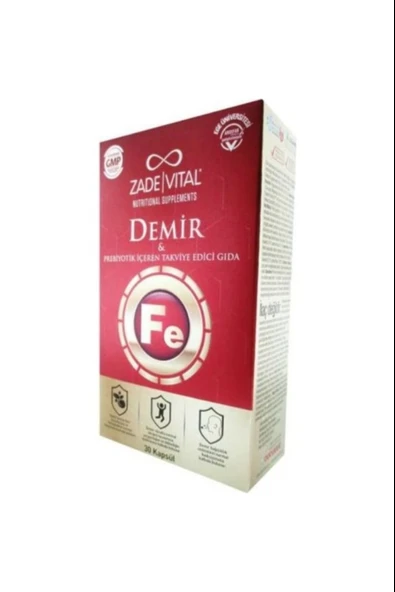 Zade Vital Iron Fe 30 Kapsül - Resim 2