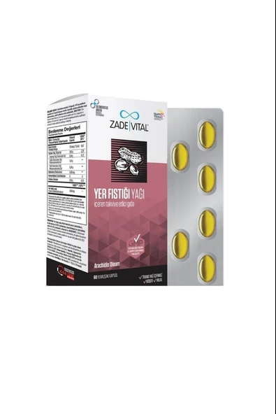 Zade Vital Fıstık Yağı 800 mg 60 Yumuşak Kapsül ürün görseli 1