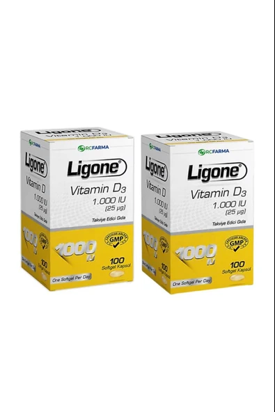 Ligone Vitamin D3 1000 IU Softgel 100 Kapsül 2 Adet ürün görseli 1