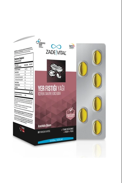 Zade Vital Fıstık Yağı 800 mg 60 Yumuşak Kapsül ürün görseli 1