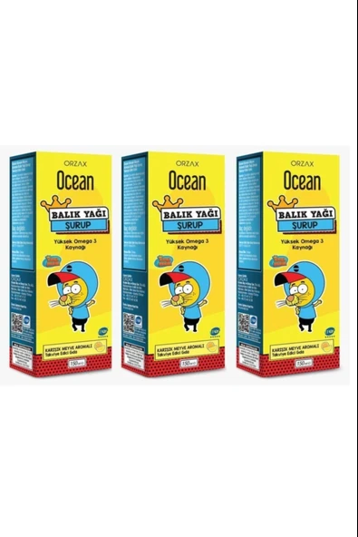 Ocean Tutti Frutti Karışık Meyve Aromalı Balık Yağı Şurup 150 ml 3 Adet ürün görseli 1