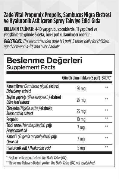 Zade Vital Propomix Sprey 20 ml - Resim 3