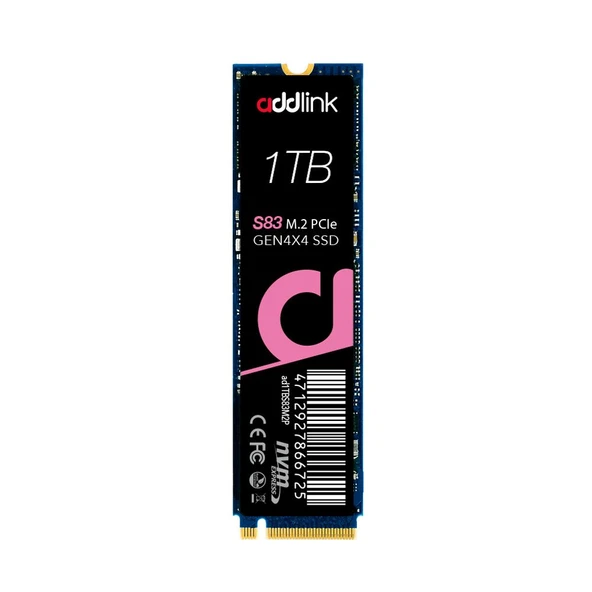 Addlink AD1TBS83M2P 1 TB 3400-2400Mb/s PCIe NVMe M2 Gen4 22x80 SSD Harddisk ürün görseli 1