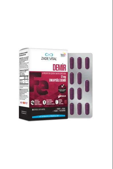Zade Vital Iron Fe 30 Kapsül - Resim 6