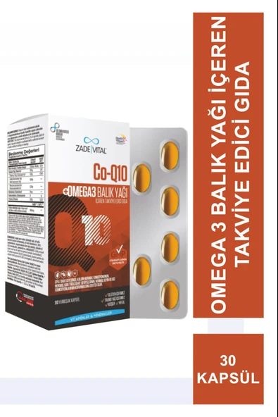 Zade Vital Co-Q10 & Omega 3 30 Kapsül ürün görseli 1
