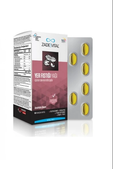 Zade Vital Fıstık Yağı 800 mg 60 Yumuşak Kapsül ürün görseli 1