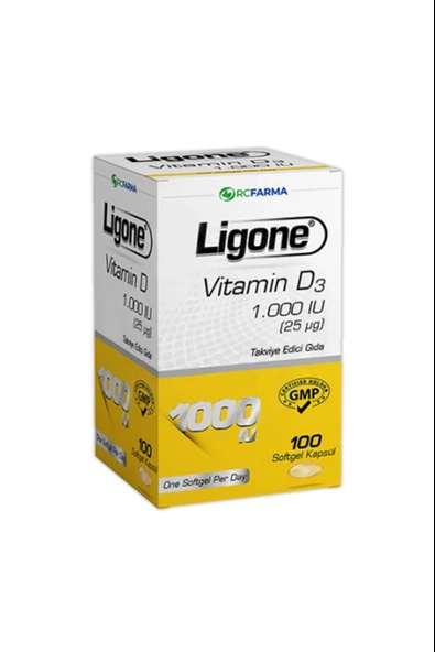 Ligone Vitamin D3 1000 IU Softgel 100 Kapsül ürün görseli 1