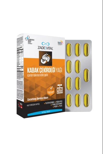 Zade Vital Kabak Çekirdeği Yağı 320 mg 60 Yumuşak Kapsül ürün görseli 1