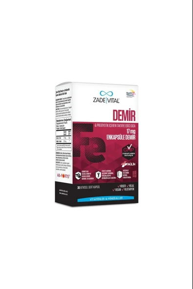 Zade Vital Iron Fe 30 Kapsül - Resim 6