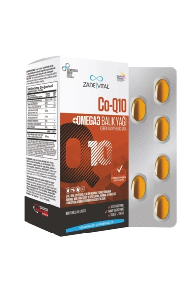 Zade Vital Co-Q10 & Omega 3 30 Kapsül ürün görseli 1