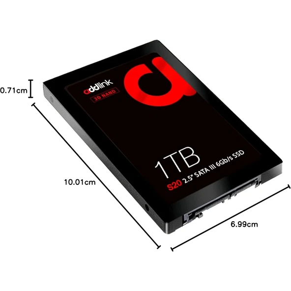 Addlink 1TB 500-450 MB/s 2.5” SATA III 6Gb/s SSD AD1TBS20S3S ürün görseli 1