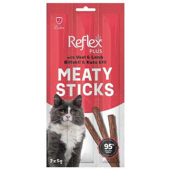 Reflex Plus Biftek ve Kuzulu Sticks Kedi Ödül Maması 5 Gr 3 Lü ürün görseli 1