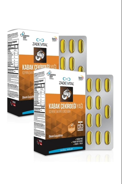 Zade Vital Kabak Çekirdeği Yağı 320 mg 60 Yumuşak Kapsül 2 Adet ürün görseli 1