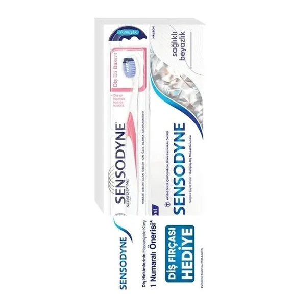 Sensodyne Sağlıklı Beyazlık Diş Macunu 75ml+Diş Fırça Hediyeli ürün görseli 1