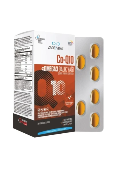 Zade Vital Co-Q10 & Omega 3 30 Kapsül ürün görseli 1