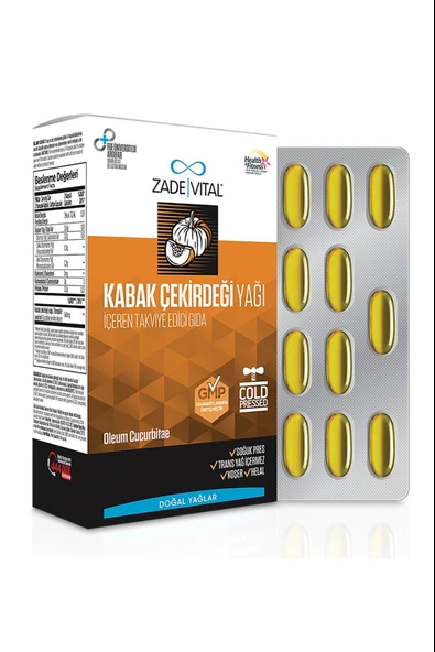 Zade Vital Kabak Çekirdeği Yağı 320 mg 60 Yumuşak Kapsül ürün görseli 1