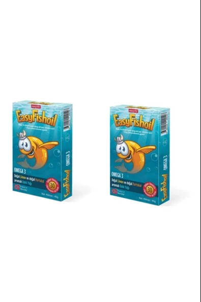 EasyFishoil Çocuk Portakal Aromalı 30 Çiğneme Tablet 2 Adet ürün görseli 1