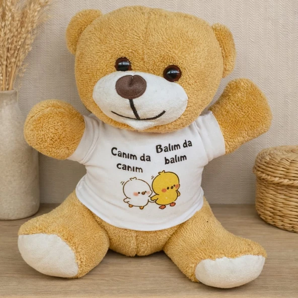 Canım da Canım Balım da Balım Tişörtlü Peluş Ayıcık ürün görseli 1