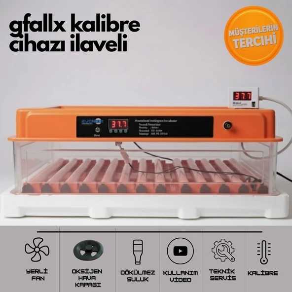 Evonest Kuluçka Makinesi Gfallx Dönüşüm-ek Performans-120 Yumurtalık | Turuncu Renk ürün görseli 1