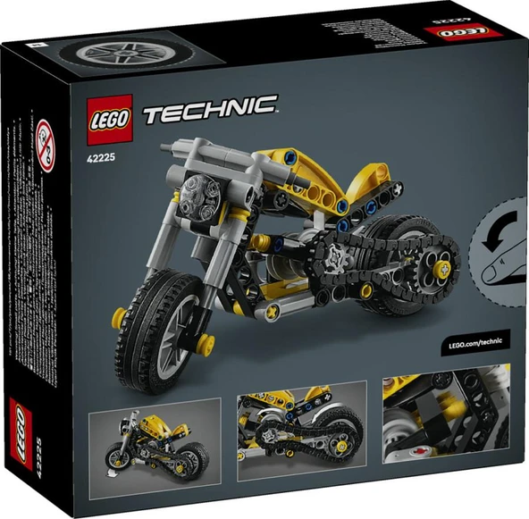 LEGO Technic 42225 Yellow Motorcycle - Resim 2