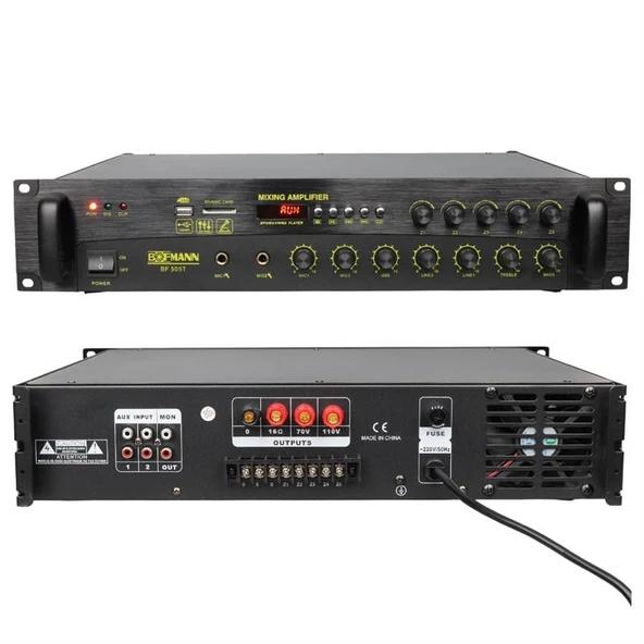 Bofmann BF-505T 500W USB/SD/Bluetooth Hat Trafolu 5 Bölgeli Mixer Amfi ürün görseli 1
