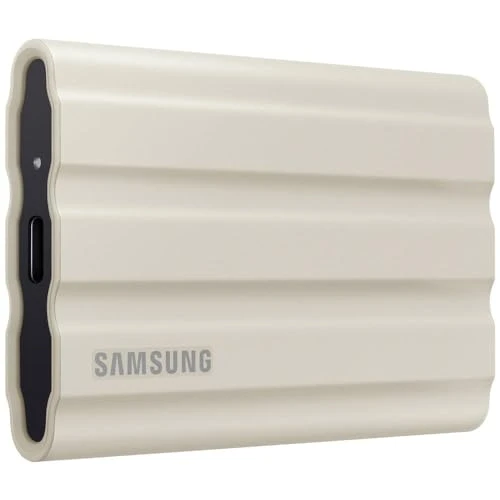 Samsung Taşınabilir SSD T7 Kalkanı, 1 TB, USB 3.2 Gen.2, 1.050 MB/s Okuma, 1.000 MB/s Yazma, Mac, PC ve Akıllı Telefon için Dış Mekan Sağlam Harici Sabit Sürücü, Bej, MU-PE1T0K/EU ürün görseli 1