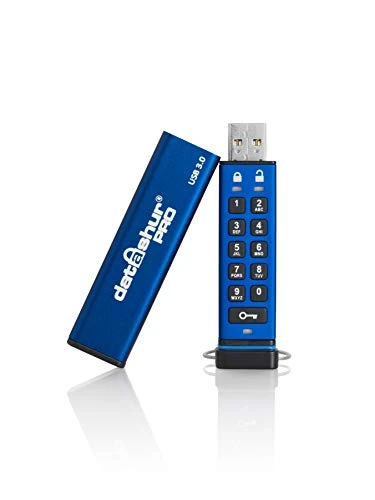 iStorage datAshur PRO 32 GB - Şifreli USB bellek çubuğu - FIPS 140-2 Seviye 3 sertifikalı - Parola korumalı - Toza/suya dayanıklı ürün görseli 1