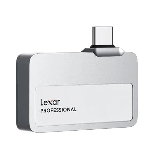 Lexar Professional Go Taşınabilir SSD 2 TB, Ultra Kompakt, Apple ProRes'i destekler, 1050 MB/s'ye kadar Okuma ve 1000 MB/s'ye kadar Yazma, USB 3.2 Gen 2, IP65, iPhone 15/16 Pro için, Gümüş ürün görseli 1