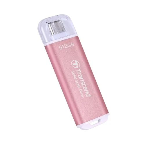 Transcend ESD300 512GB USB-C Harici SSD 1050MB/s iPhone 17/16/15 Pro, MacBook ve iPad Pro için İdeal, Yüksek Hızlı Veri Yedekleme ve Aktarım TS512GESD300P ürün görseli 1
