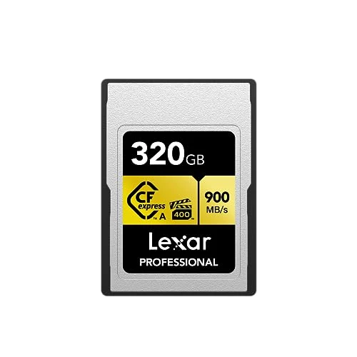 Lexar Professional CFexpress Type A Gold Serisi Bellek Kartı, 320 GB, 900 MB/s'ye kadar Okuma, 8K Sinema Kalitesinde Video, VPG 400 Sınıfı (LCAGOLD320G-RNENG) ürün görseli 1