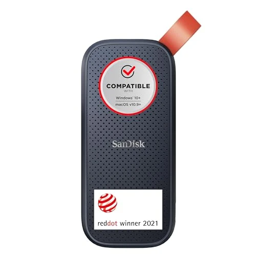 SanDisk Taşınabilir SSD 2 TB (2,5 inç SSD teknolojisine sahip harici sabit sürücü, 520 MB/s aktarım hızları, sağlam sürücü, dayanıklı kauçuktan yapılmış sağlam sabitleme halkası) gri ürün görseli 1