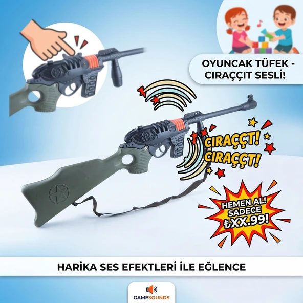 Oyuncak Tüfek jaguar Cırcır Sesli 70 Cm ürün görseli 1