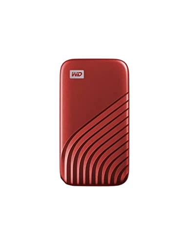 WD My Passport SSD 1 TB mobil SSD depolama (NVMe teknolojisi, USB-C ve USB 3.2 Gen-2 uyumlu, 1050 MB/s okuma, 1000 MB/s yazma) kırmızı ürün görseli 1