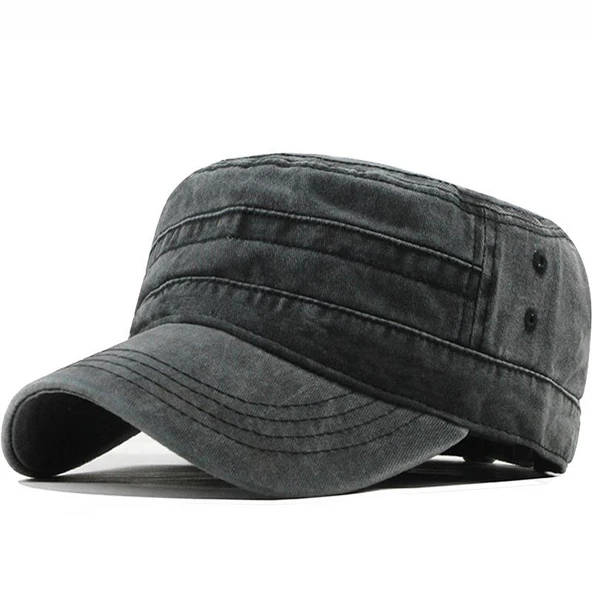 Valkyrie Unisex Siyah Yıkamalı Eskitme Şapka Ayarlanabilir Castro Kep Günlük Spor Şapka ürün görseli 1