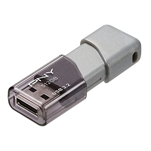 PNY 512 GB Turbo Ataşesi 3 USB 3.2 Flash Sürücü - 100 MB/sn, Gümüş ürün görseli 1