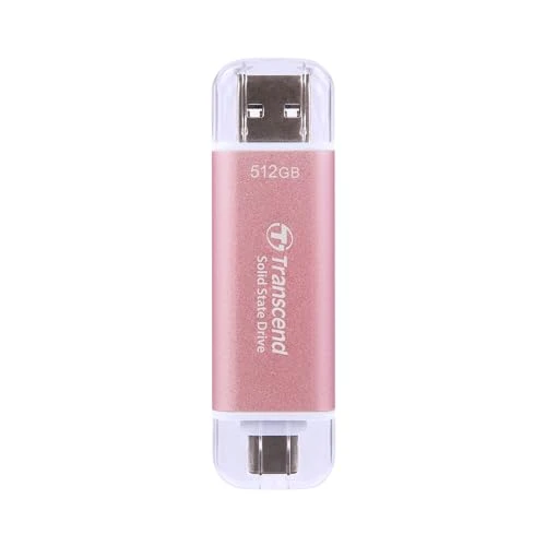 Transcend ESD310 512 GB Çift USB-C/A Harici SSD iPhone 17/16/15, MacBook, iPad ve PC için 1050 MB/sn Ultra Hızlı Sürücü | Hızlı Dosya Aktarımı TS512GESD310P ürün görseli 1