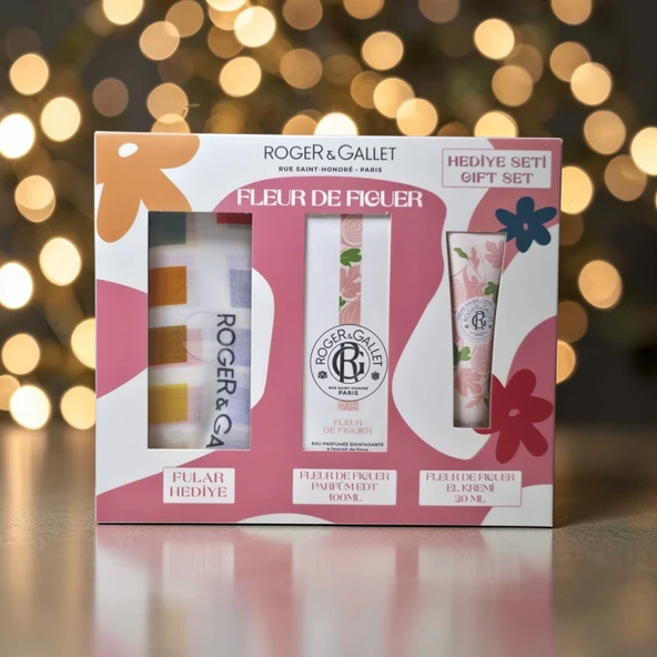 Roger&Gallet Fleur de Figuer Parfume EDT 100 ml. + Doğal İçerikli Yoğun Bakım El Kremi 30 ml. ve Fular ürün görseli 1