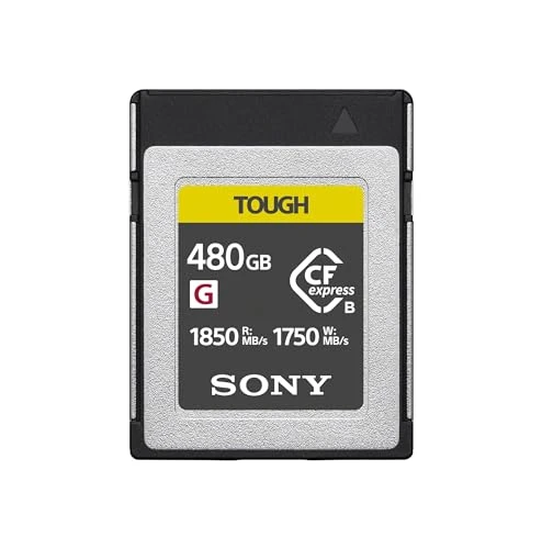 Sony CFexpress Type B 480 GB Sağlam (CEBG480T) - son derece hızlı (1850 MB/s'ye kadar okuma, 1600 MB/s'ye kadar yazma), ultra sağlam, profesyonel fotoğraf ve video kayıtları için mükemmel ürün görseli 1