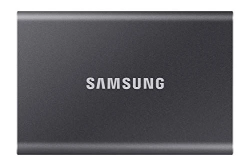 Samsung Taşınabilir SSD T7, 500 GB, USB 3.2 Gen.2, 1.050 MB/s Okuma, 1.000 MB/s Yazma, Mac, PC, Akıllı Telefon ve Oyun Konsolu için Harici SSD Sabit Sürücü, Gri, MU-PC500T/WW, Katı Hal Sürücü ürün görseli 1