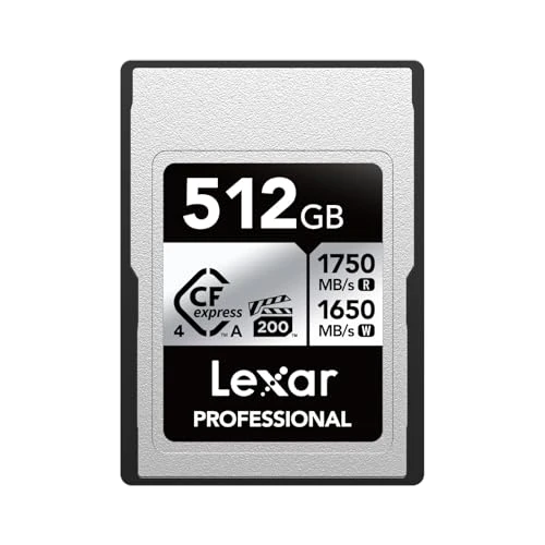 Lexar Professional CFexpress 4.0 Tip A Kart 512 GB, 1750 MB/s'ye kadar Okuma hızına sahip CFe Kart, VPG200, 8K Video CF Kartı, Sony Alpha ve Sony FX Kameralarla Uyumlu Hafıza Kartı ürün görseli 1