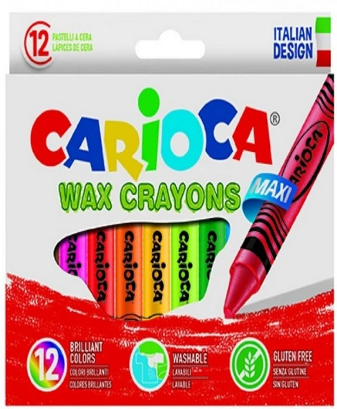 Carioca Pastel Boya Wax Maxı Yıkanabilir 12 Renk 42369 ürün görseli 1