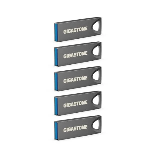 GIGASTONE 256 GB Slim Fit Flash Sürücü (5'li Paket) Z70 USB 3.2 Gen 1, 120 MB/s Ultra Hızlı, Nikel Metal Tasarım, Veri Depolama, PC/Mac/TV/Araba için Yedekleme, USB 2.0/3.0/3.1 Uyumlu ürün görseli 1