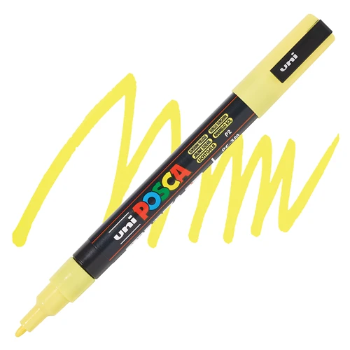 Uni-Ball Posca 0.9-1.3 Su Bazlı Boyama Kalemi Markörü Güneş Sarısı Pc-3M (6 Lı Paket) ürün görseli 1
