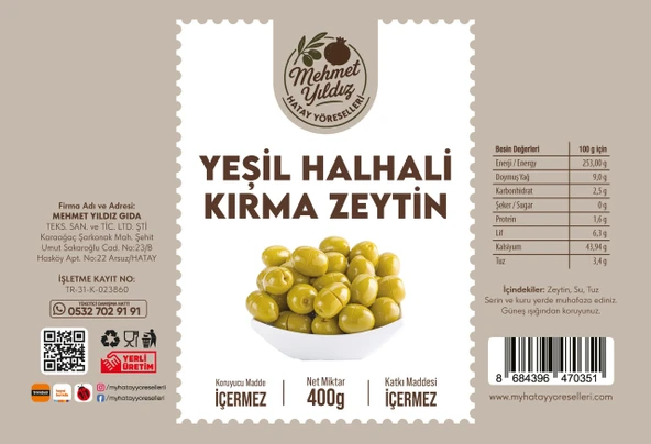 Yeşil Halhali Kırma Zeytin 400g - Resim 2