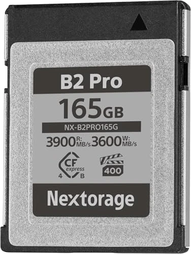 Nextorage Japon üretici CFexpress 4.0 Tip B 165GB VPG400 Maks. Okuma hızı 3900 MB/s Maks. Yazma hızı 3600 MB/sn pSLC 4K/8K video kaydı NX-B2PRO165GB hafıza kartı ürün görseli 1