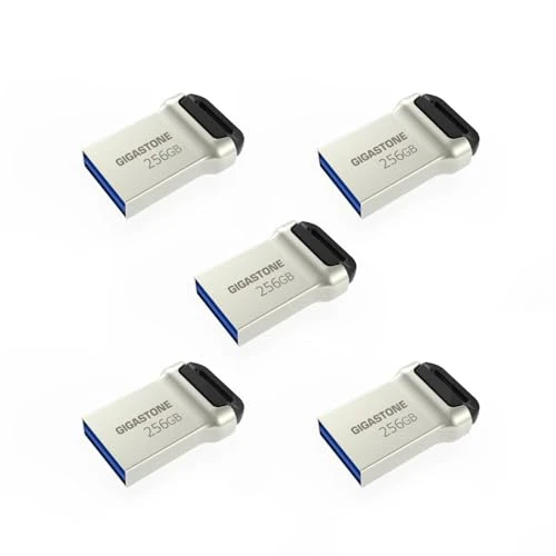GIGASTONE 256 GB Nano Flash Sürücü (5'li Paket) Z90 USB 3.2 Gen 1, 120 MB/s Ultra Hızlı, Mini, Metal Tasarım, Veri Depolama, PC/Mac/TV/Araba için Yedekleme, USB 2.0/3.0/3.1 Uyumlu ürün görseli 1